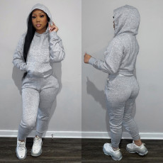 SC Casual Solid Hoodies Pants Two Piece Sets LSD-90355