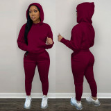 SC Casual Solid Hoodies Pants Two Piece Sets LSD-90355