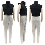 SC Winter Warm Stand Collar Sleeveless Puffer Vest Coat SFY-2153