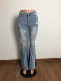 SC Denim Ripped Hole Flared Jeans LX-5010