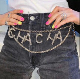 SC Shiny Rhinestone Letter Waist Chain BYCF-0137