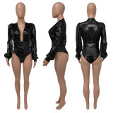 SC Sexy Deep V Neck Long Sleeve Bodysuit ME-8001