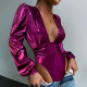 SC Sexy Deep V Neck Long Sleeve Bodysuit ME-8001