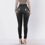 SC Plus Size Denim Ripped Hole Skinny Jeans MOF-6663