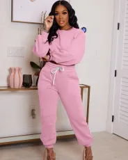 SC Solid Sports Long Sleeve Two Piece Pants Set WAF-77403