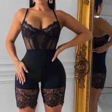 Sexy Lace Patchwork See Through Night Club Romper DF-1022