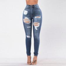 SC Plus Size Denim Ripped Hole Skinny Jeans MOF-6663