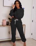 SC Solid Sports Long Sleeve Two Piece Pants Set WAF-77403