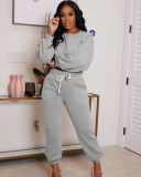 SC Solid Sports Long Sleeve Two Piece Pants Set WAF-77403