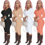 SC Solid Drawstring Long Sleeve Top And Shorts 2 Piece Sets OMY-80082