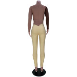 SC Sexy Patchwork Long Sleeve Slim Jumpsuit MDF-5280
