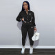 SC Pink Letter Print Baseball Jacket And Pants 2 Piece Sets YIM-237