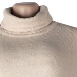 SC Solid Turtleneck Split Pullover Sweater Top FSXF-F337