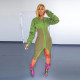 SC Sexy Patchwork Long Sleeve Zipper Slim Midi Dress FSXF-F341