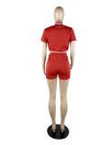 SC Casual Short Sleeve Baseball Jacket And Shorts 2 Piece Suits WUM-21208