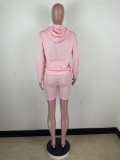 SC Solid Hoodies And Shorts Two Piece Sets MX-9129