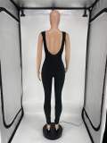 SC Solid Sleeveless Backless Tight Jumpsuit SLF-7035