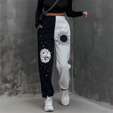 SC Contrast Color Printed Casual Pants WUM-21232