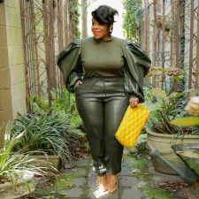 SC Plus Size Long Sleeve Two Piece Pants Set OSIF-21425