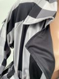 SC Casual Plaid Full Sleeve Sashes Long Coat JCF-7082