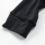 SC Black Mesh Hooded Long Sleeve Bodysuit+Pants 2 Piece Sets NY-2307