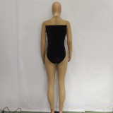 SC Sexy Velour Mesh Patchwork Long Sleeve Jumpsuit BN-9319