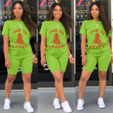 SC Casual Printed T Shirt And Shorts Two Piece Sets WAF-606672