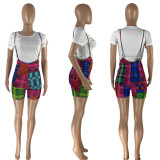 SC Plus Size Suspenders Shorts+T Shirt 2 Piece Sets NYMF-CL202