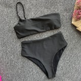 SC Solid Sexy High Waist Bikini Two Piece Sets CASF-8934