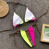 SC Leopard Patchwork Bandage Sexy Swimsuit Bikini 2 Piece Sets CSYZ-1995