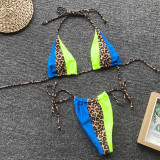 SC Leopard Patchwork Bandage Sexy Swimsuit Bikini 2 Piece Sets CSYZ-1995
