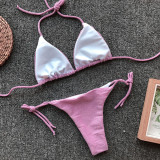 SC Solid Color Glitter Bikini Swimsuit Two Piece Set CSYZ-1960