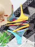 SC Contrast Color Bandage Bikini Two Piece Sets CASF-6124