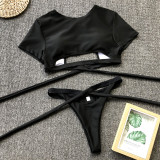SC Sexy Beach Sport Short Sleeve Split Swimsuit CSYZ-19123