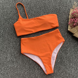 SC Solid Sexy High Waist Bikini Two Piece Sets CASF-8934
