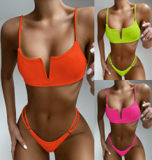 SC Sexy Solid Color Swimsuit Two Piece Set CSYZ-B119W