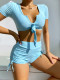 SC Sexy Short Sleeve High Waist Swimsuit Two Piece Set CSYZ-B205W