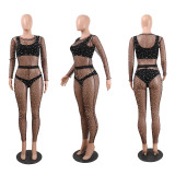 SC Sexy Mesh Perspective Pearls Two Piece Sets (Without Undergarment)NY-8577