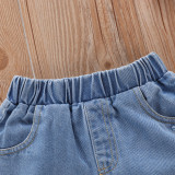 SC Kids Girl Tie Dye T Shirt +Ripped Jeans Shorts 2 Piece Sets YKTZ-2026