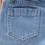 SC Kids Girl Love Heart Print Top+Jeans Shorts 3 Piece Sets YKTZ-2091