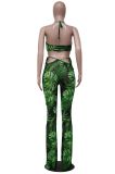 SC Sexy Printed Mesh Printed Bra Top And Pants Suits YS-S802