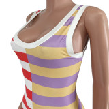 SC Casual Striped Sleeveless Midi Dress YH-5250