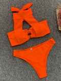 SC Orange Sexy Halter Bikini Two Piece Sets CASF-8967