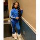 SC Casual Zipper Tracksuit Two Piece Pants Set GCNF-0090