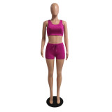 SC Solid Tank Top And Shorts Sports 2 Piece Sets GCNF-0145