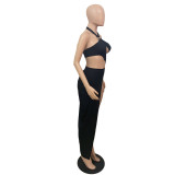 SC Sexy Hollow Out Bodysuit+Split Maxi Skirt 2 Piece Sets GCNF-0103