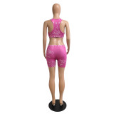 SC Sexy Printed Tank Top And Shorts Sports 2 Piece Sets GCNF-0142