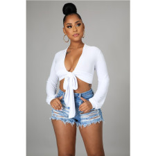 SC Denim Ripped Hole Jeans Mini Shorts GCNF-0131b