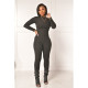 SC Solid Ribbed Long Sleeve Slim Two Piece Pants Set GCNF-0085