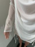 SC Sexy Mesh Backless Long Sleeve Mini Skirt 2 Piece Sets NIK-277